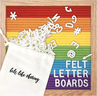 China China 10*10 Inch Wooden Colorful Decorative Felt Message Letter Board for sale