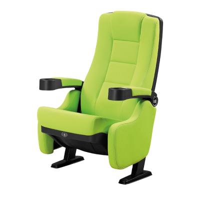 China Modern 3d 4d 5d Cinema Chair Green Recliner Chair Folding Movie Theater Seats With Cup Holder for sale