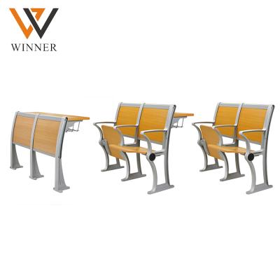 China Modern Standard Classroom Study High School Ladder Lecture Hall Chairs Student Backrest Folding Wooden College Step Chair for sale