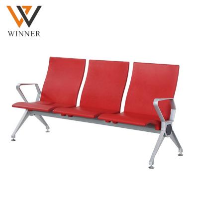 China Chairs 3 5 seater Modern Red PU Foam Bus Station Medical Airport Public Waiting Chair With Armrest for sale