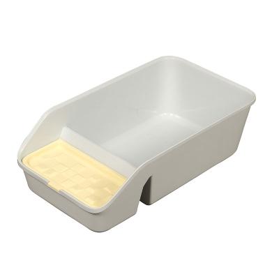 China China Manufacturer Wholesale Polypropylene Semi Enclosed Pet Shit Box Cat Litter Box Cat Sand Basin Cat Litter Tray Toilet High Quality for sale