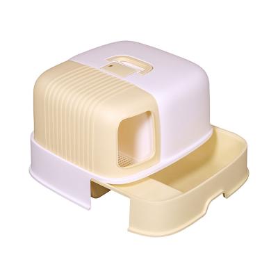 China Polypropylene Fully Enclosed Drawer Type PP Pet Toilet Drawer Cat Litter Box Splash Proof Easy To Clean Cat Litter Box for sale