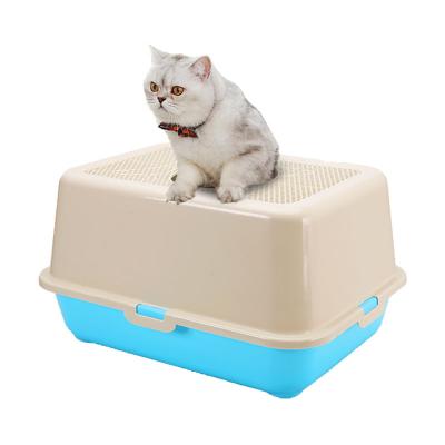 China Polypropylene Top and Pet Entry Anti-splash Covered Cat Litter Box With Lid Large Foldable Plastic Scoop Type for sale