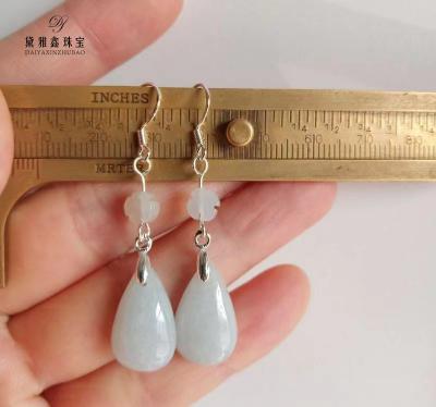 China Natural Stone Stone Made Jade Drop Earrings Ladies Body Jewelry for sale