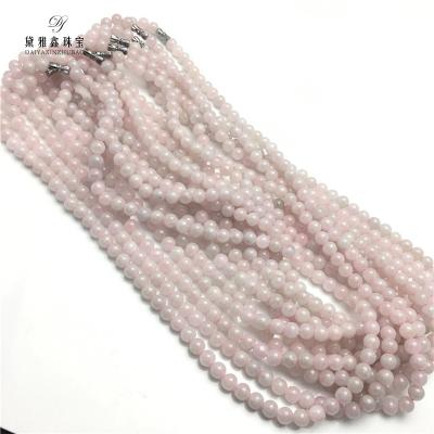 China Hot Selling Stone Pink DIY Necklace Made In Myanmar Natural Stone 7Mm Jade Necklace Wholesale Solid Color for sale