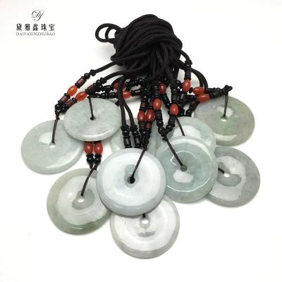 China Hot Selling Myanmar Natural Stone Stone Crafts, Wholesale Round Jade Pendant Necklace for sale