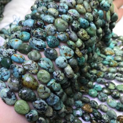 China Stone Crystal Natural Ore Turquoise Large Loose Half Beads Wholesale DIY Bracelet Necklace Spacer Beads Decorative Jewelry for sale