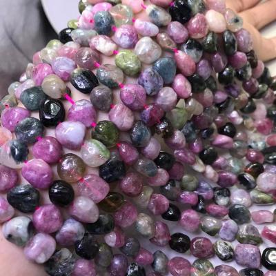 China Wholesale Lan Fei Crystal Natural Tourmaline Large With Stone DIY Semi-finished Products Bracelet Necklace Spacer Bead Jewelry for sale