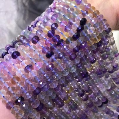 China Stone Lan Fei Crystal Natural Purple Color Crystal Diamond Cut Bead Playing Semi-Finished products wholesale DIY spacer bead jewelry for sale