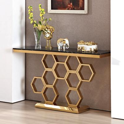 China Convertible Nordic Elegant Gold Table Luxury Marble Modern Console Tables for sale