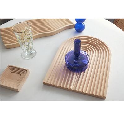 China Hot Selling Handcrafted for Luxury Art Floating Breakfast Tray Serving Wooden Trays for sale