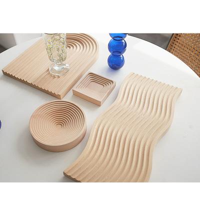 China Wholesale Luxury Hot Sale Handcrafted Wooden Tea Tray Extra Large Serving Trays for sale