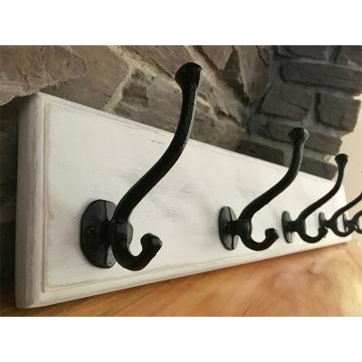 China Convertible Rustic Wall Mounted Coat Rack With 5 Hooks Vintage Farmhouse Entryway Coat Hook for sale