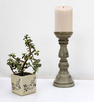 China Eco - Friendly Christmas Candle Holders Wooden Candle Holders For Table Pillar Candle Holder for sale