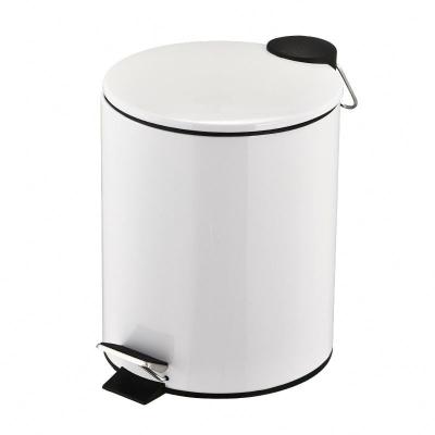 China NEW Color Sustainable Waste Bin Flat Lid Customized Round Shape Stainless Steel 5L Foot Pedal Bin for sale