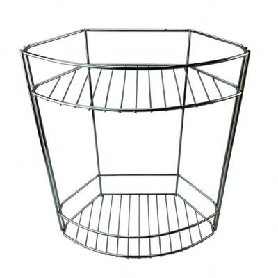 China High Quality Retail Small Moq Bathroom Accessories TIR-angle Shelves Two Layers Basket Wall Mounted Type Retiform Corner for sale