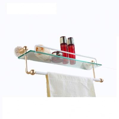 China Modern Bathroom Accessories Wall Corner Glass Shelf For Bathroom for sale