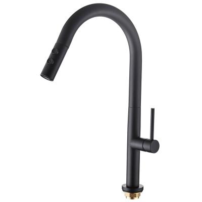 China Sense Faucets Black Kitchen Faucet Kitchen Faucets With Pull Down Sprayer Pull Out Matte Black Kitchen Sink Faucets for sale