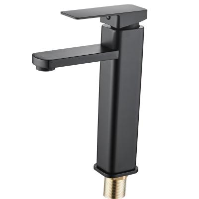 China Hot Sense Bathroom Basin Faucet Sink Faucet Brass Black Cold Water Basin Faucet for sale