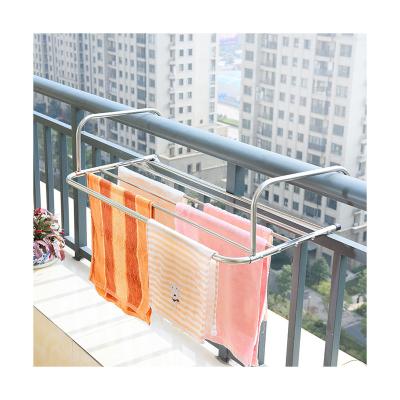 China Eco-friendly Material Multifunctional Shoe Rack Stainless Steel Balcony Window Drying Clothes Drying Rack Folding Hangers For Clothes for sale