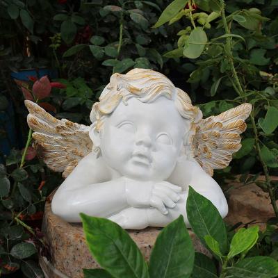 China Other Handmade Custom Home Decor Garden Resin Wings Garden Figurines Decorations Angel Sculpture Statues Angel Fairy For Home Decor for sale