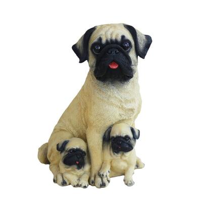 China The Other Outdoor Garden Decoration Family Mother and Son Dog Sculpture Polyresin Hand Painted Dog for Home Decor Wedding Gift Decoration for sale