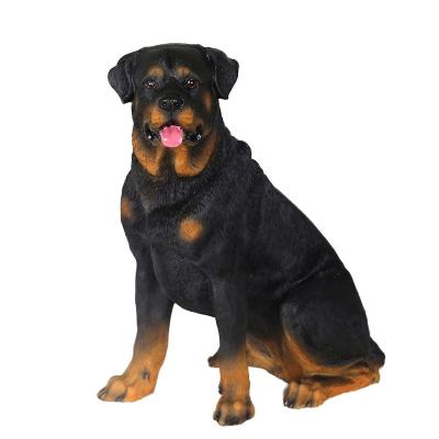 China The Other Rottweiler Decorative Black Life Size Collectible Statue Dog Playful Posing Resting Puppy Collectable Statue Indoor Outdoor for sale