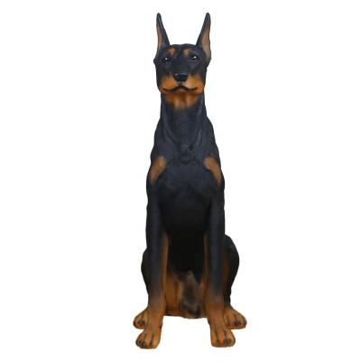 China Other Polyresin Life-Size Animal Figurine Statue Resin Dog Doberman Sculpture Resin Dog Doberman Decorative Statue Large for sale