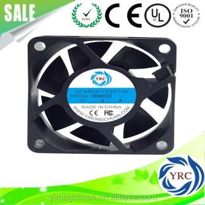 China Small Plastic DC Axial Fan 60*60*25 mm 12V 24V 48V 60mm 6025 CPU DC Fan for sale