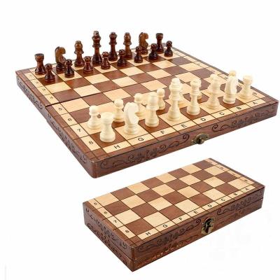 China TAOTAOJU Amazon Entertainment Hot Selling Solid Wood Folding Chessboard Table Games Customized Wooden Chessboard Set Wooden Chessboard for sale