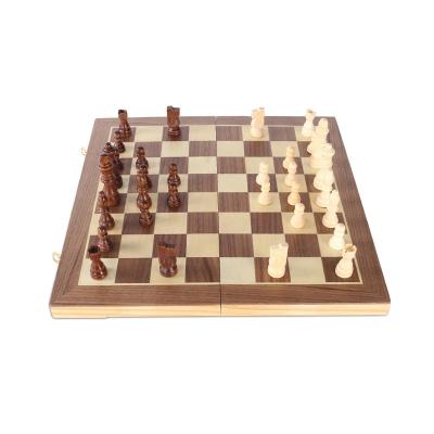 China TAOTAOJU Durable Tabletop Game Chess Set Walnut Solid Wood Chess Pieces and Custom Basswood Chess Board Wooden Chess Board for sale