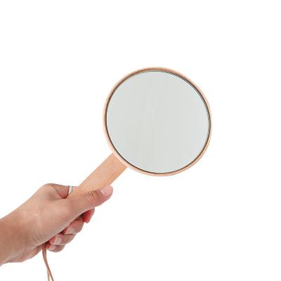 China Contemporary Professional Hand Held Makeup Mirror Manufacture TAOTAOJU China Wooden Round Wooden Mirror for sale