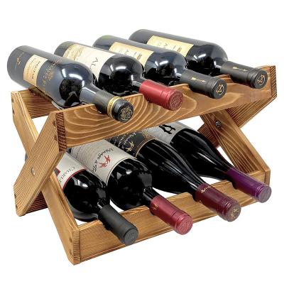 China TAOTAOJU Sustainable Wine Set Custom Can Store Eight Bottles Bar Foldable Wine Cabinet Pine Wine Rack for sale