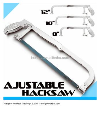 China New Chrome Hacksaw Frame w/24TPI Steel Blades, 8,10,12