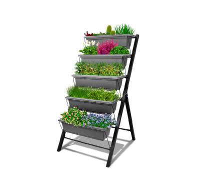 China 4Ft Modern Vertical Raised Garden Bed - 5 Tier Food Safe Planter Box For Outdoor And Indoor Gardening Perfect For Raising Your Herb Vegetab for sale