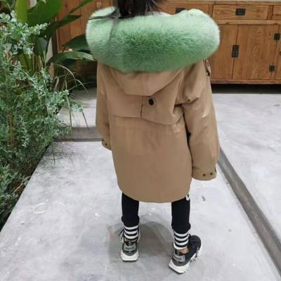 China 2022 QUICK DRY QUICK DRY children's fur coat with fox fur fashion parkas for sale