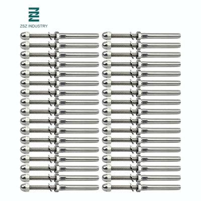 China Modern 304 Stainless Steel 316 Cable Railing Kit Hand Swage Threaded Stud Tensioner for 1/8