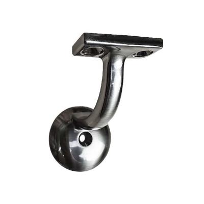 China Modern 3003 Zamak Brush Nickel Plating Light Pattern Wall Mount Handrail Zinc Alloy Bracket For Square Railing for sale