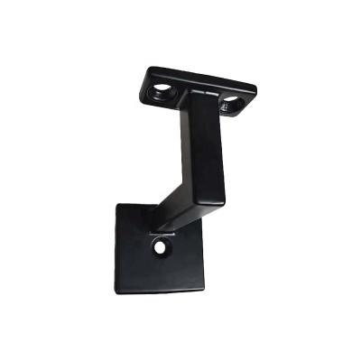 China Modern Zinc Alloy Zamak Matt Black Wall Mount Handrail Bracket For Square Railing for sale