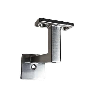 China Modern Extended Edition Zinc Alloy Zamak Brush Nickel Plating Wall Mount Railing Bracket For Square Balustrade for sale