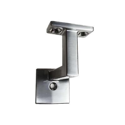 China Modern Zinc Alloy Zamak Brush Nickel Plating Wall Mount Handrail Bracket For Square Balustrade for sale