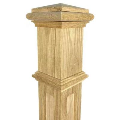 China Contemporary Staircase Wood Balusters Centerpieces Contemporary Railings Staircase Red Oak Box Interior Newel Posts for sale