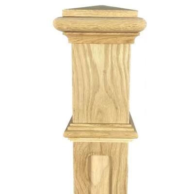 China Contemporary Solid Wood Oak Box Interior Stair Railing Balusters Decorative Newel Posts for sale