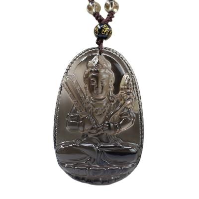 China Obsidian Pendant Natal Buddha Pendant Twelve Zodiac Of Natural Ice Pieces Eight Guardian Gods Men And Women Amitabha Necklace for sale