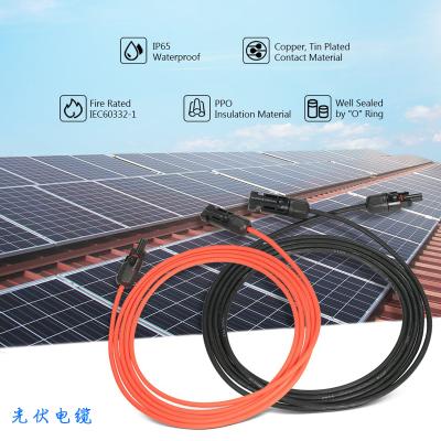 China Pulling Out Black Or Red Color 10.0mm2 16.0mm2 2*4.0mm2 Solar PV Cable for sale