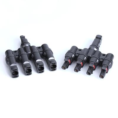 China T solar photovoltaic MC 4 T connector four in one connector four solar panel five connector for sale