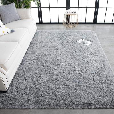 China Washable Home Decoration Soft Luxury Design Polyester Pile Long Plush Shaggy Carpet For Living Room for sale