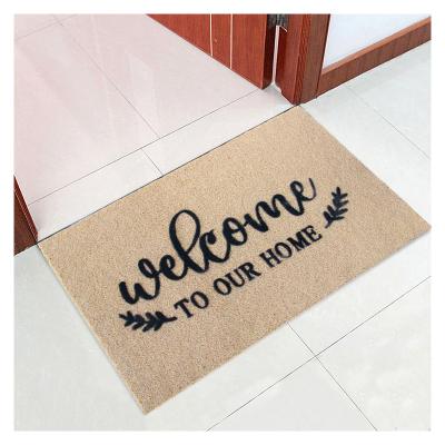 China Washable And Plain Artificial PVC Coir Coconut Coir Door Mats Entrance Door Mats Wholesale Welcome for sale