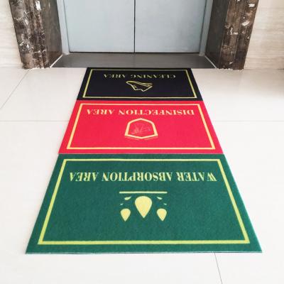 China Custom Printed Washable Anti Slip Reception Logo Door Mat Outdoor Floor Mat for sale