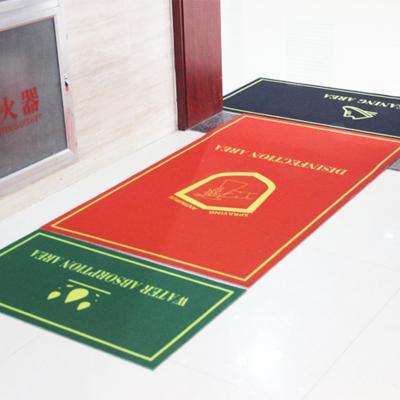 China PVC Washable Back Velvet Door Mat Geometric Printed Carpet Mat for sale